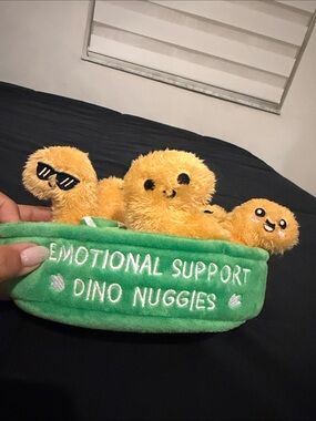 Emotional Support Dino Nuggies Plush Set - Green & Yellow